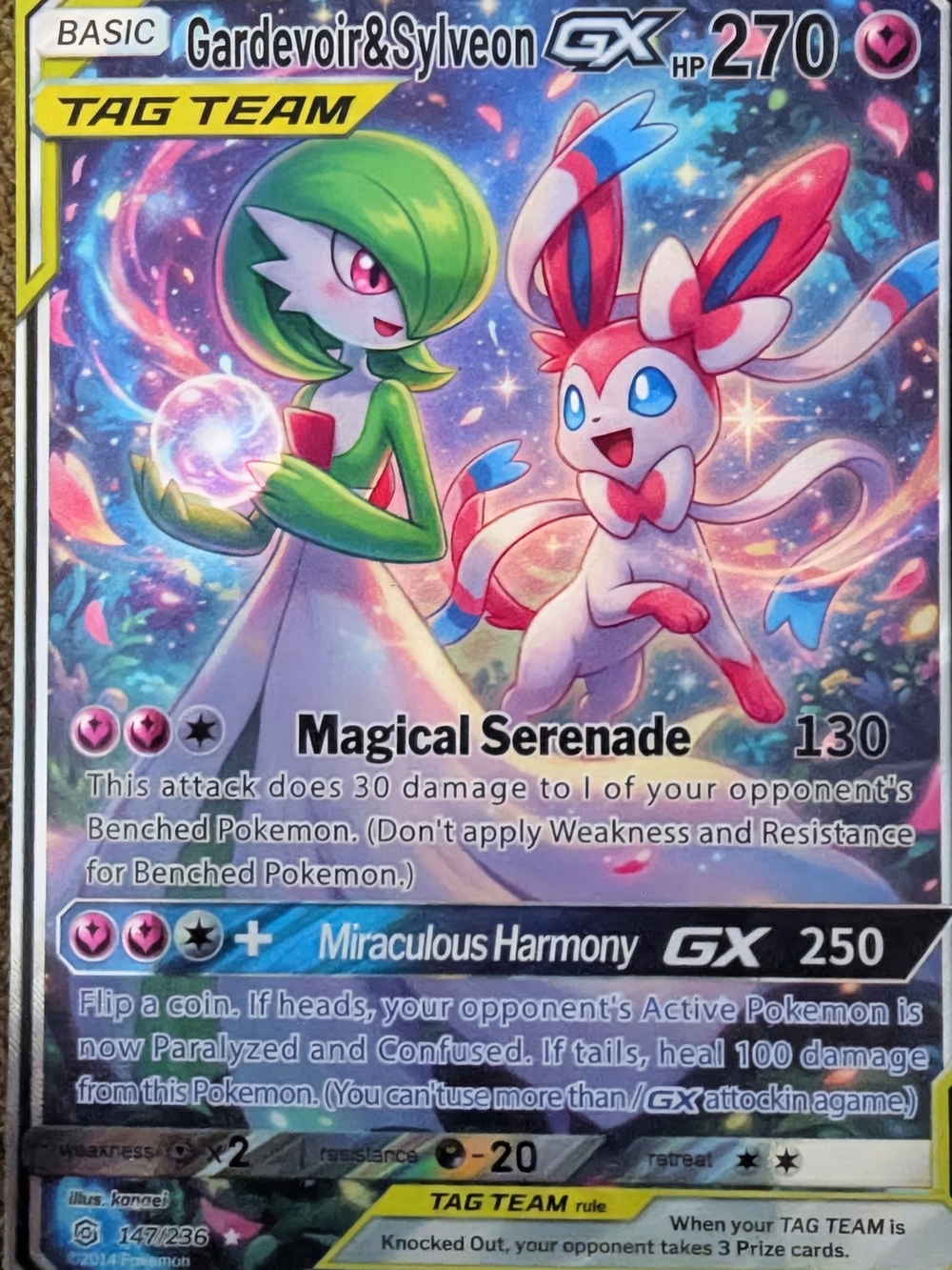 Gardevoir & Sylveon GX Tag Team Card – Pink/Purple Artwork FAN ART